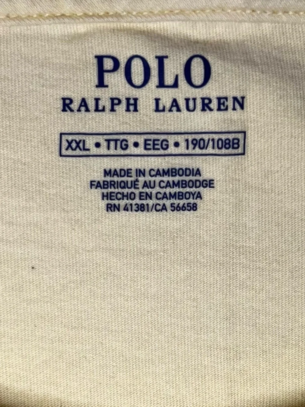 Polo Ralph Lauren Men’s T-Shirt XXL Yellow Crewneck Blue Embroidered Pony Cotton